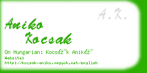 aniko kocsak business card